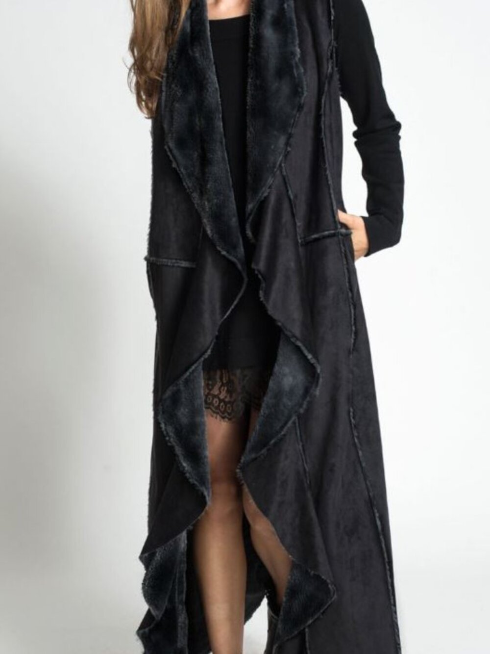 MUCHE MUNCHETTE FAUX SUEDE VEST***GLAMORATTI TREND